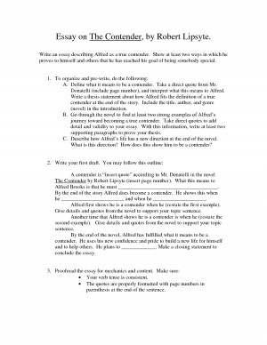 Essay on The Contender, by Robert Lipsyte by thWt25