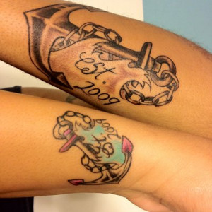 His & Her Anchor tattoos...see review
