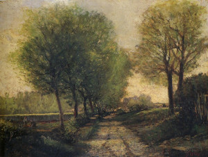 Alfred Sisley - Lane Neara Small Town (c. 1864) oil on canvas