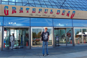 My son in front of the Rock 'N' Roll Hall of Fame and the title ...