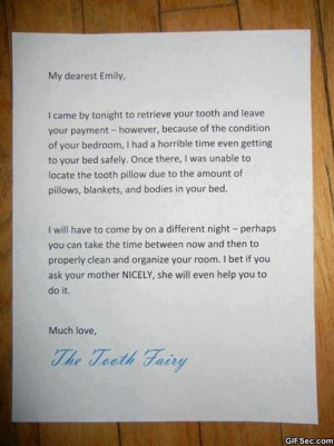 Funny Pictures – Letter from the Tooth Fairy - Funny Pictures, MEME ...