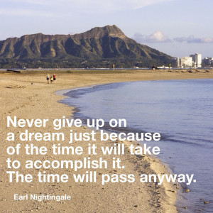 Never give up on a dream just because of the time it will take to ...