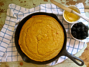 Where the Red Fern Grows Skillet Cornbread with Honey-Butter