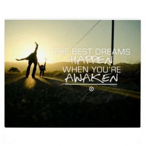The Best Dreams Happen Motivational Quote Photo Plaque