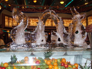 Giant Dragon Ice Carving at the Carnival Liberty Gala Midnight Buffet ...