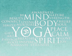 Yoga Mind Body Spirit Contemporary Word Art Print 11x14 Motivational ...
