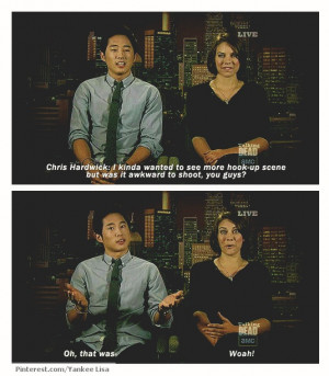 Rhee and Lauren Cohan - Maggie Greene - TWDSteven Yeun, Lauren Cohan ...