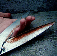 ... blood stair hand cut fingers cutting macabre noise clippers scissor
