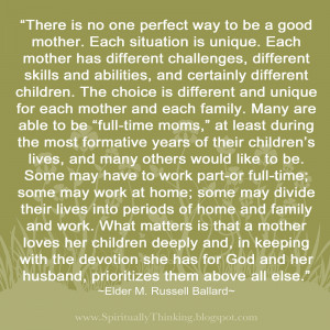 So am I just a stay at home mom? No, because there is no ' just ' when ...