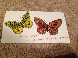 Butterfly zentangle with quote