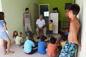 Above, Pastor Jim Epley who is staying with us right now sharing with ...