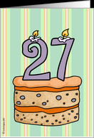 birthday - cake & candle 27 card - Product #61550