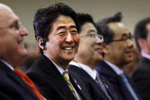 Japanese Prime Minister Shinzo Abe at the Center for Strategic and ...