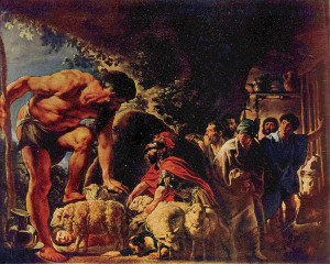 Odysseus in the cave of Polyphemus by Jacob Jordaens , first half of ...