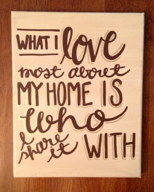 Home Quote Canvas - what i love most about my home is who i share it ...
