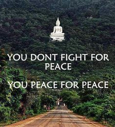 You don't fight for peace. You peace for peace. More