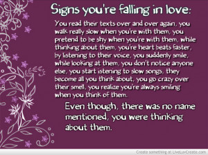 cute, love, pretty, quote, quotes, signs youre falling in love