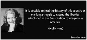 is possible to read the history of this country as one long struggle ...