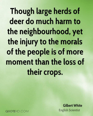 Though large herds of deer do much harm to the neighbourhood, yet the ...