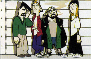 Dante, Randal, Silent Bob and Jay. Huh... thought Silent Bob was ...