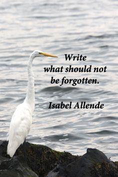 Write what should not be forgotten.” -- Isabel Allende – Writers ...