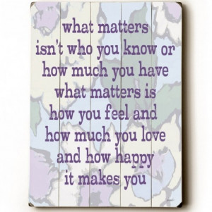 What Really Matters...