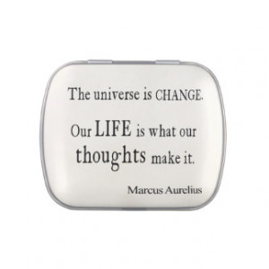 Vintage Marcus Aurelius Universe Change Life Quote Jelly Belly Tins