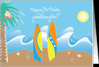 Happy Birthday Granddaughter, Surfing with surfboa…