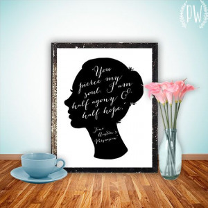 Jane Austen printable quote print art wall art by PrintableWisdom, $5 ...