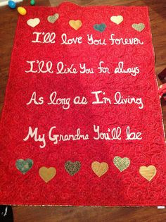 ... you forever Quilt, made by Auntie Mame Crafts -- how sweet is this