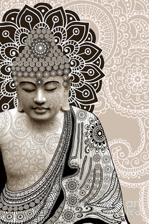 Meditation Mehndi - Paisley Buddha Artwork - Copyrighted Digital Art