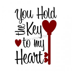 You Hold the Key to My Heart Vinyl Wall Decor Valentine's Day Decal