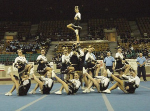 Pagosa Pirates Doing a Cheerleading Stunt