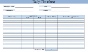 Daily Timesheet Template Free