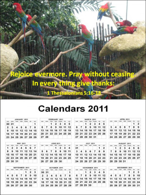 ... and print this Free Christian Calendar 2011 with Bible verses