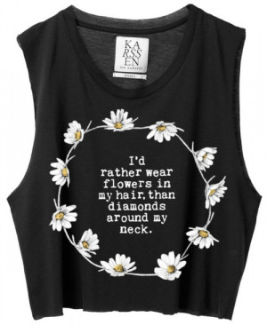 tank top quote saying crop top flowers hippie hipster true cute black ...