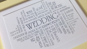 Wedding Day - Anniversary Typography Word Cloud Picture Print Gift ...