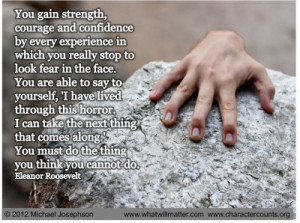 image for QUOTE & POSTER: You gain strength, courage and confidence ...