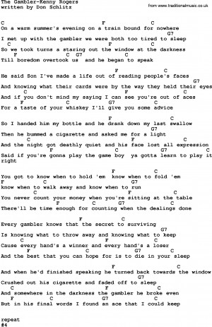 Download The Gambler-Kenny Rogers lyrics and chords as PDF file (For ...