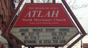 ... David Manning Stirs Controversy With 'Jesus Would Stone Homos' Sign