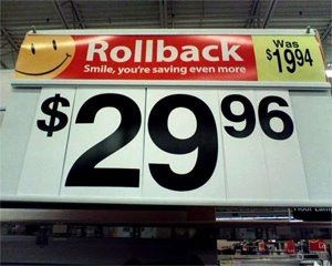 way to roll back Walmart!