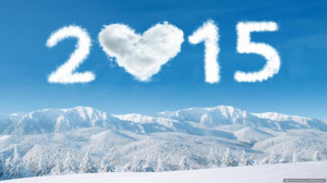 Happy New Year 2015 Winter Love Heart HD Wallpaper