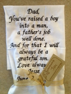... SCRIPT Heirloom Personalized Wedding Handkerchief Custom Embroidered