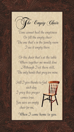 The Empty Chair poemChairs Poems, Grief, Empty Chair Quote, Dining ...