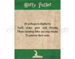 Harry Potter Slytherin Houses of Hogwarts Poster Sorting Hat Song J.K ...