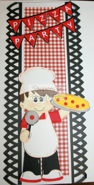 Pizza Party 12 x 5 Premade Scrapbook Border via Etsy