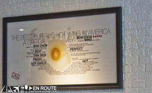 ... are adorned with framed quotes from famous articles about the chicken