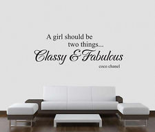 ... & FABULOUS coco chanel Wall Decal Lettering Quote Stencil Sticker 24