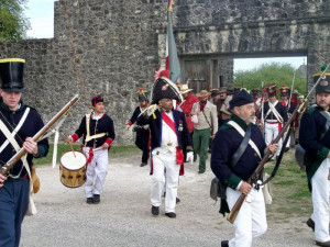 Marching the prisoners out of the presidio. We would be walking about ...