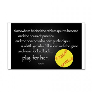 Athlete Gifts > Athlete Wall Decals > Play for her-college softball ...